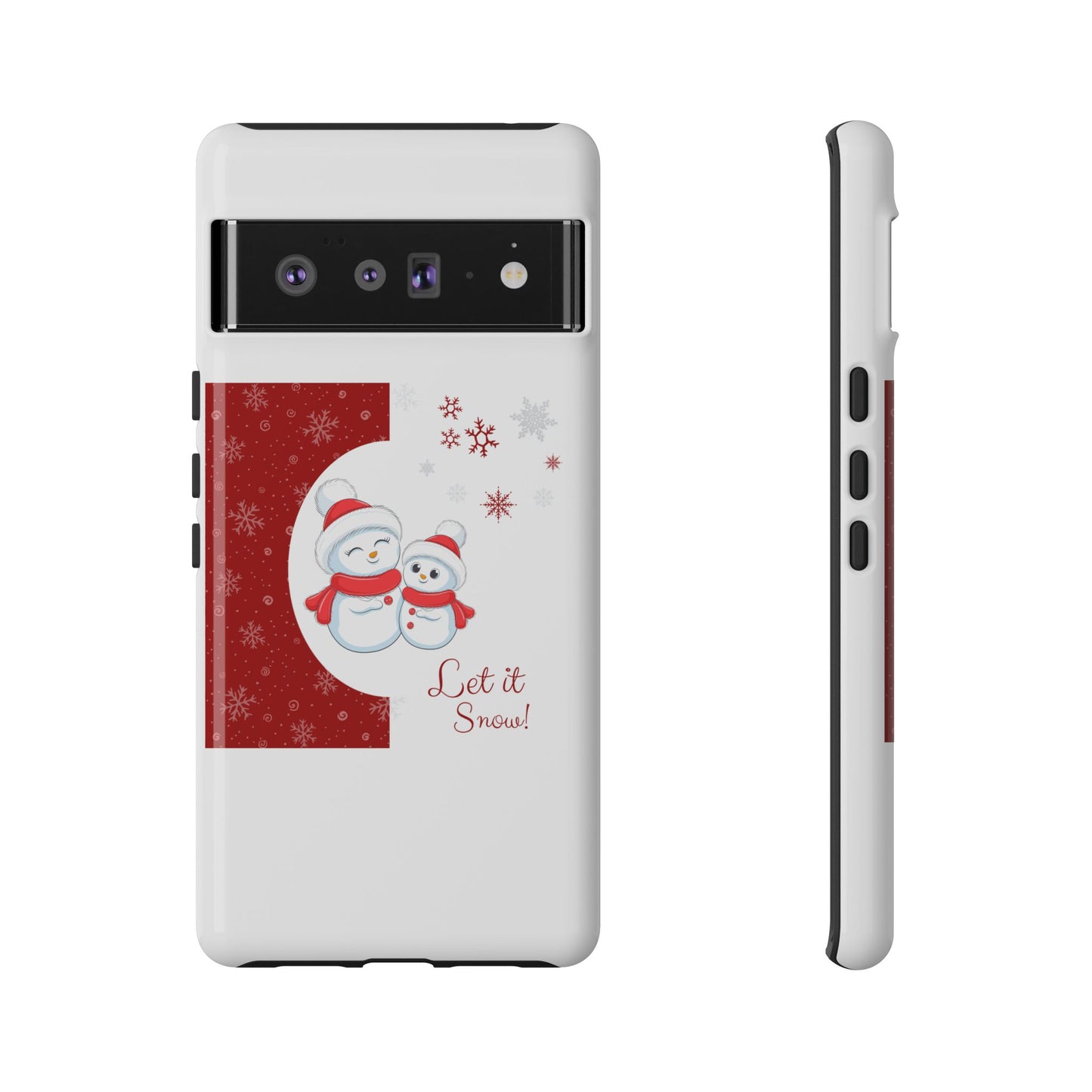 Santa Hat Snowman "Let it Snow" Phone Case