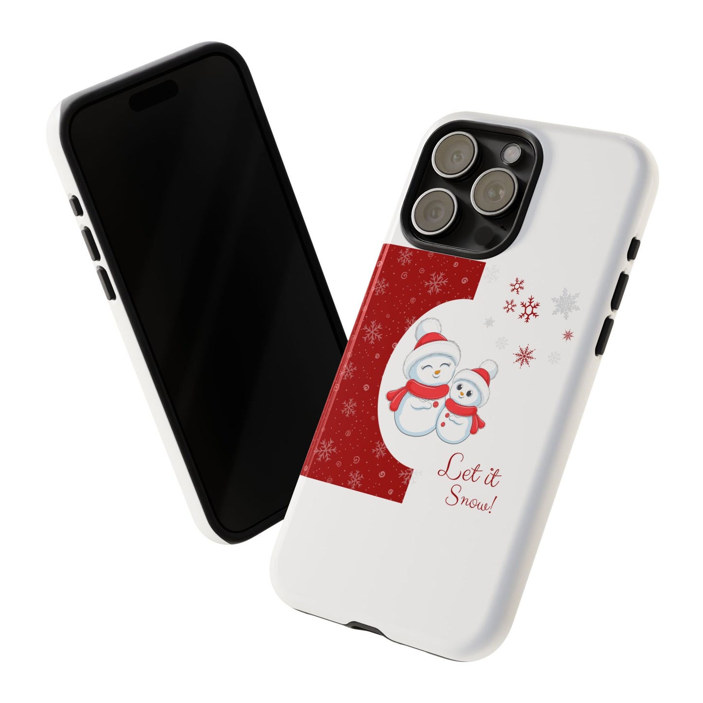 Santa Hat Snowman "Let it Snow" Phone Case