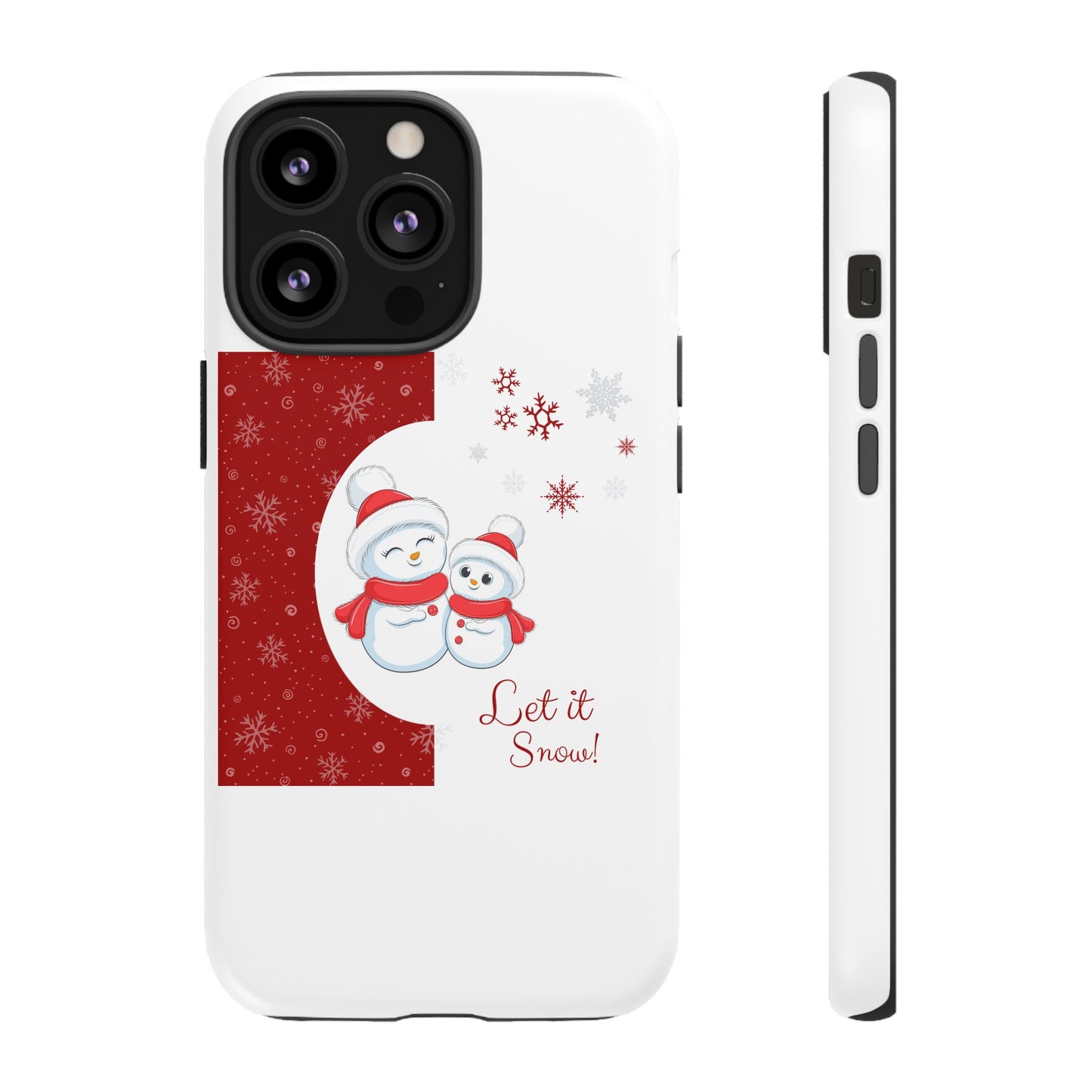 Santa Hat Snowman "Let it Snow" Phone Case