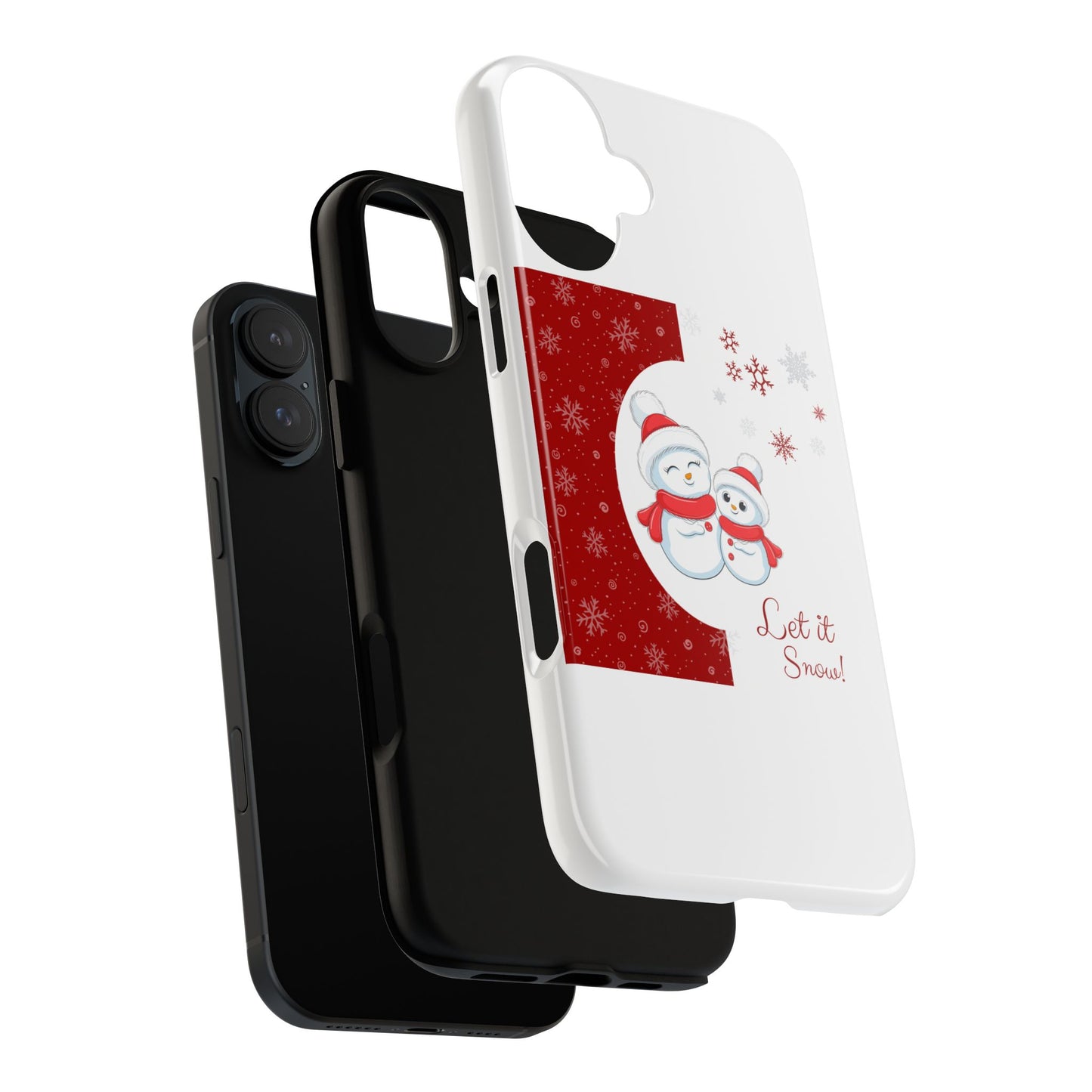 Santa Hat Snowman "Let it Snow" Phone Case