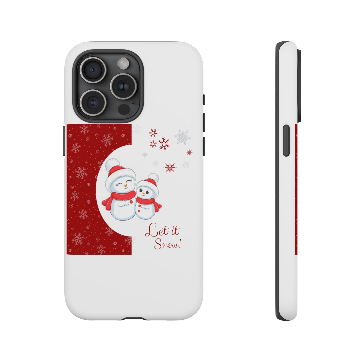 Santa Hat Snowman "Let it Snow" Phone Case