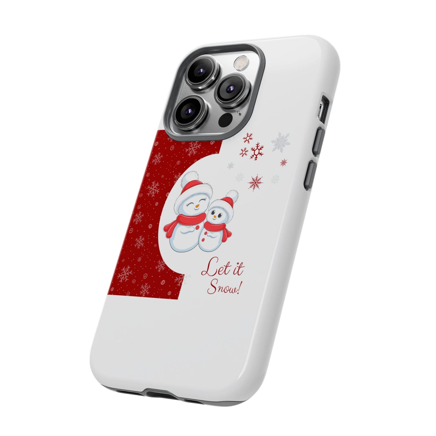 Santa Hat Snowman "Let it Snow" Phone Case