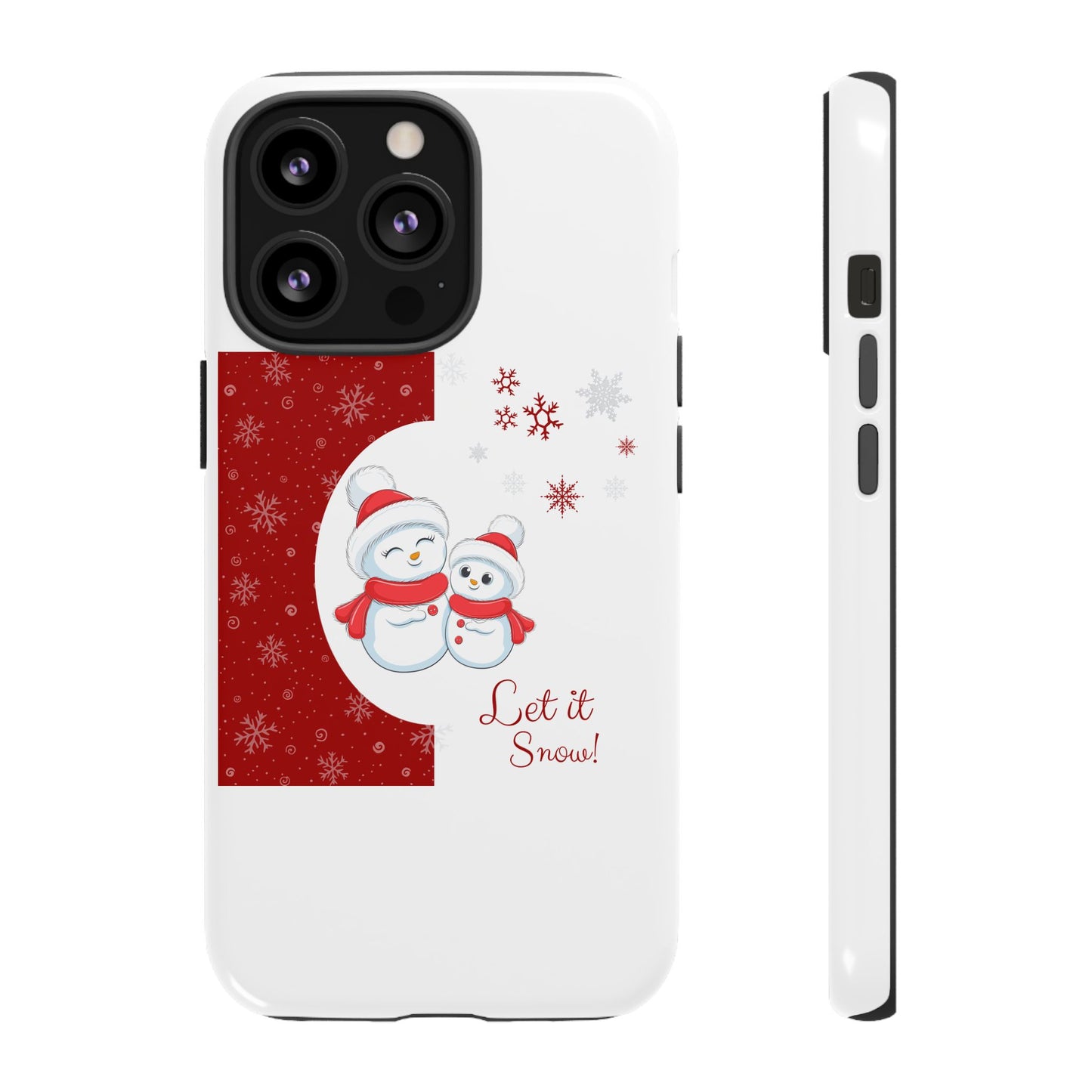 Santa Hat Snowman "Let it Snow" Phone Case