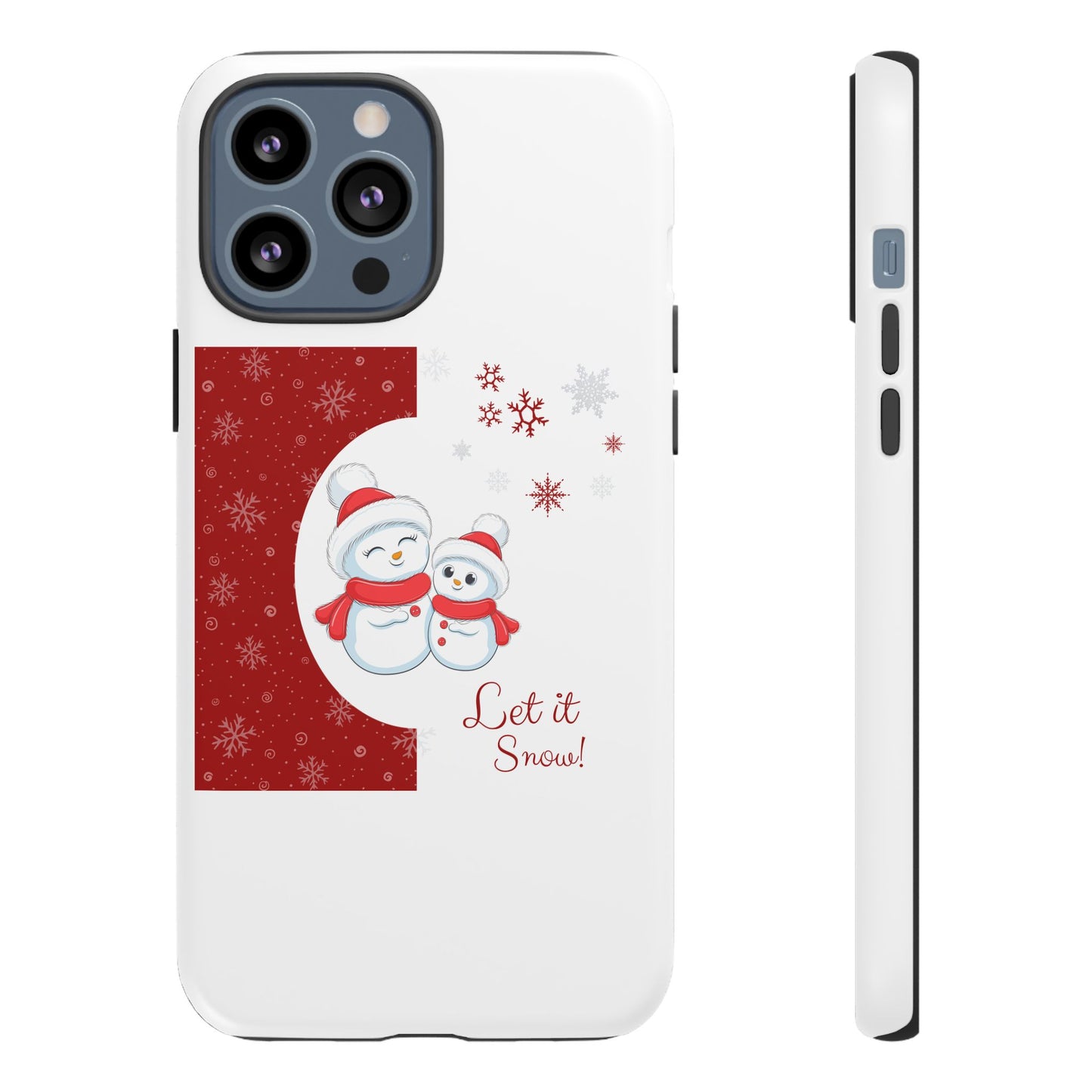 Santa Hat Snowman "Let it Snow" Phone Case