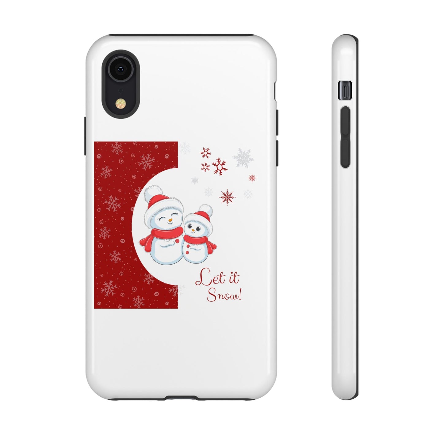 Santa Hat Snowman "Let it Snow" Phone Case