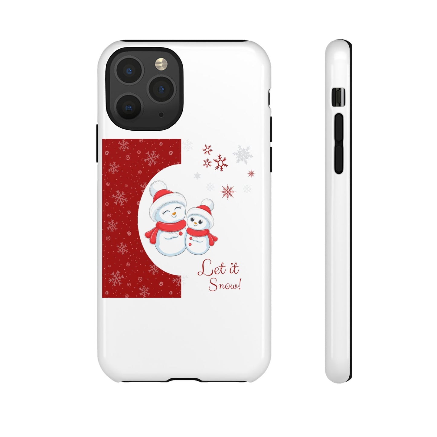 Santa Hat Snowman "Let it Snow" Phone Case