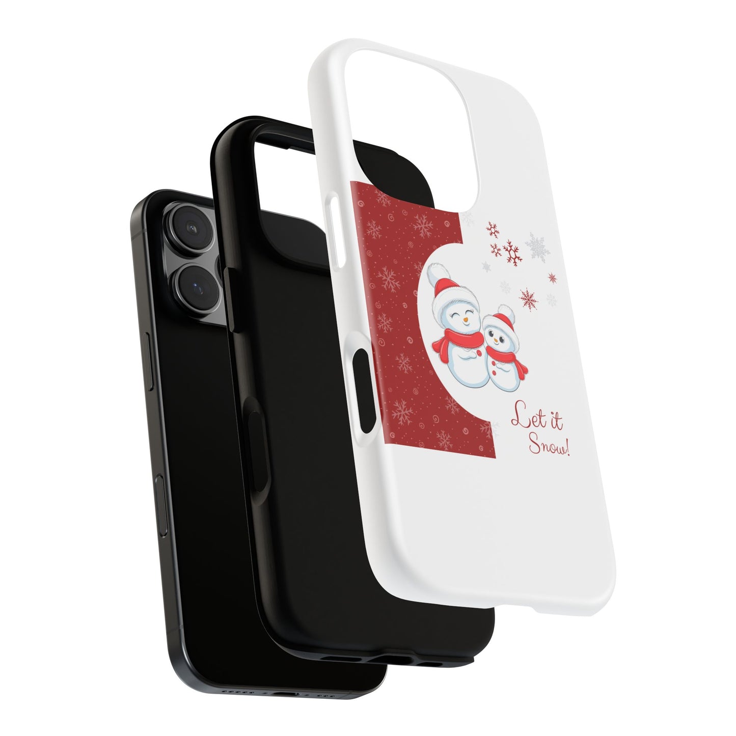 Santa Hat Snowman "Let it Snow" Phone Case