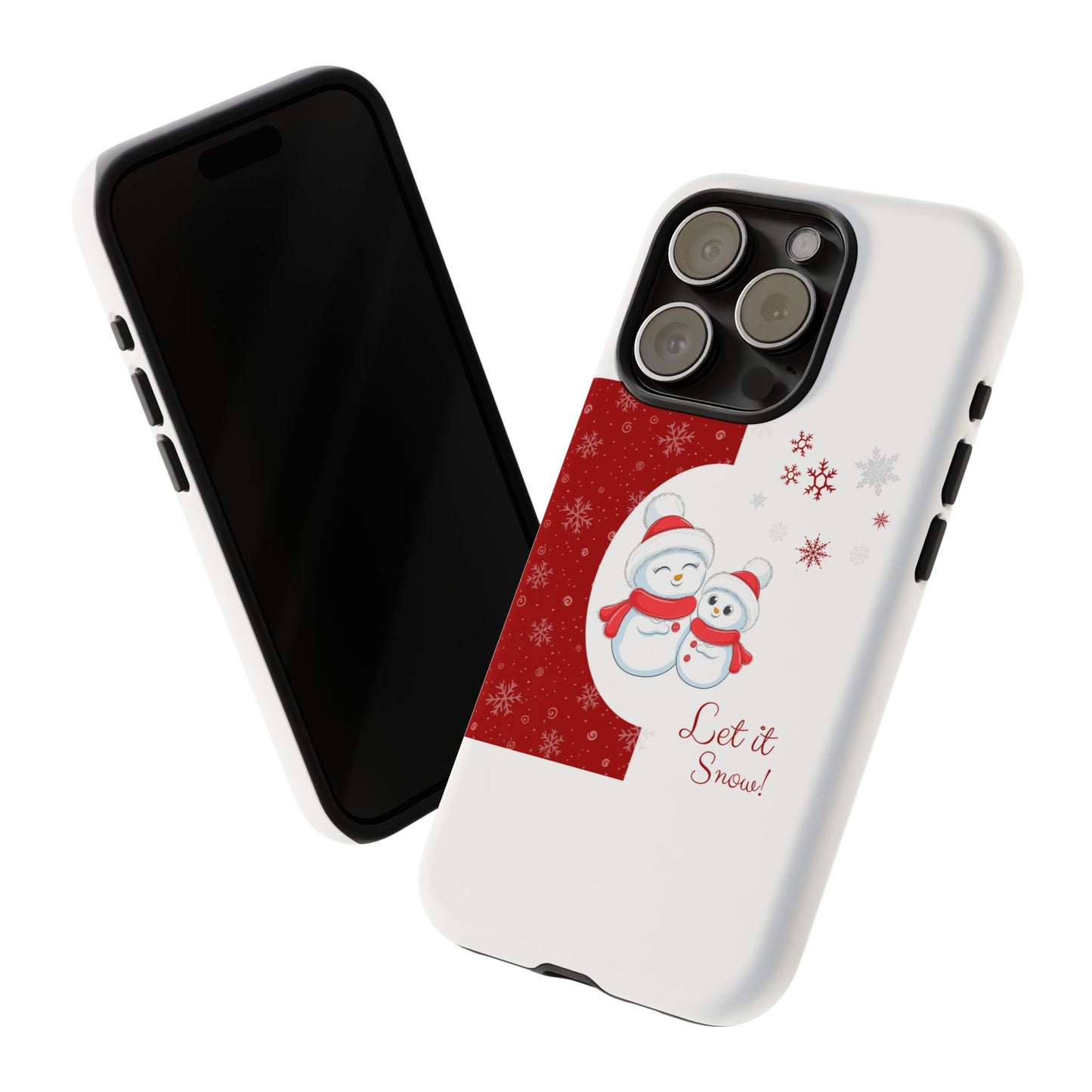 Santa Hat Snowman "Let it Snow" Phone Case