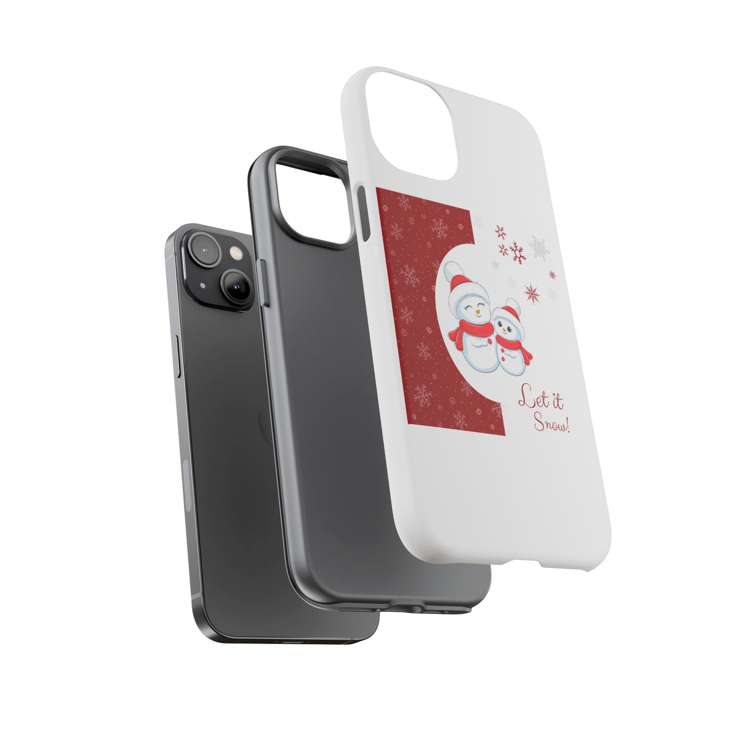 Santa Hat Snowman "Let it Snow" Phone Case