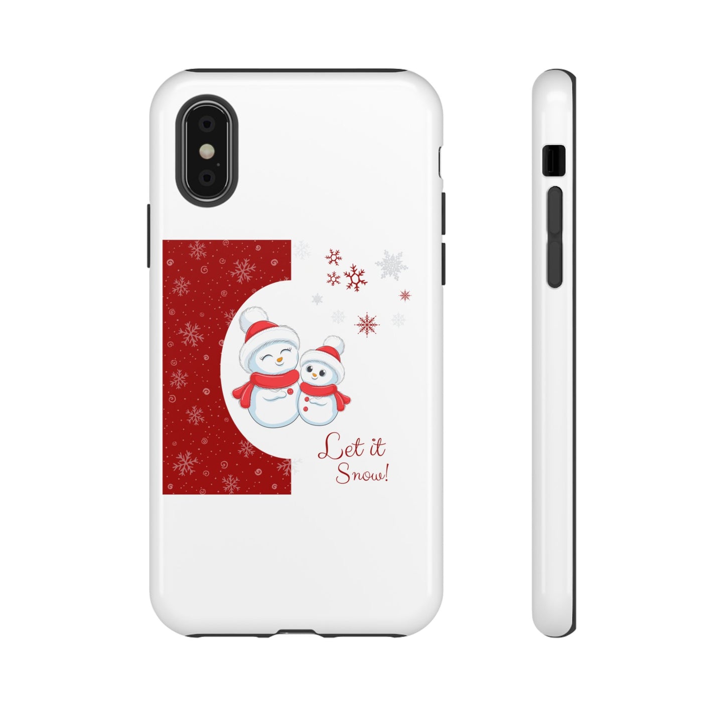 Santa Hat Snowman "Let it Snow" Phone Case