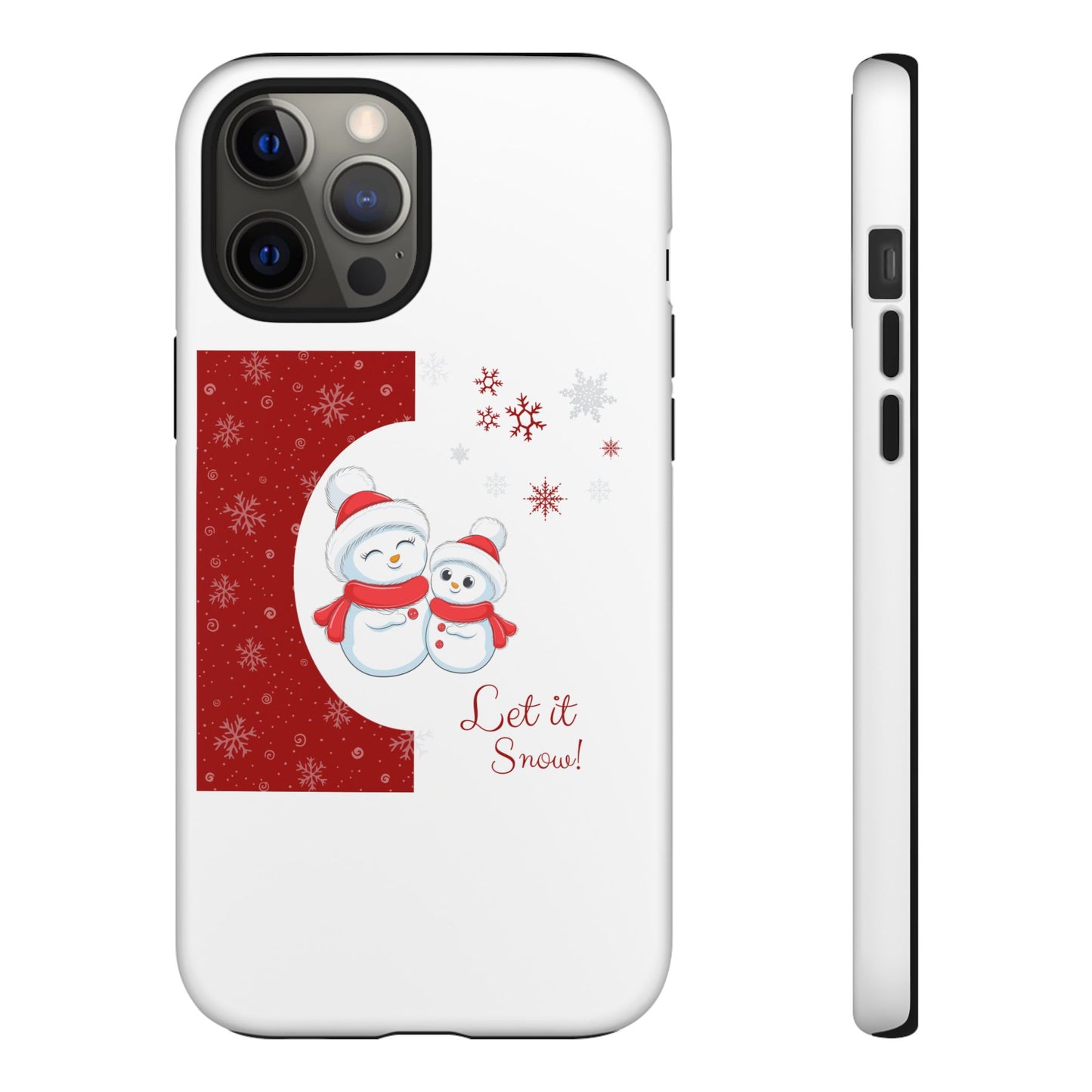 Santa Hat Snowman "Let it Snow" Phone Case