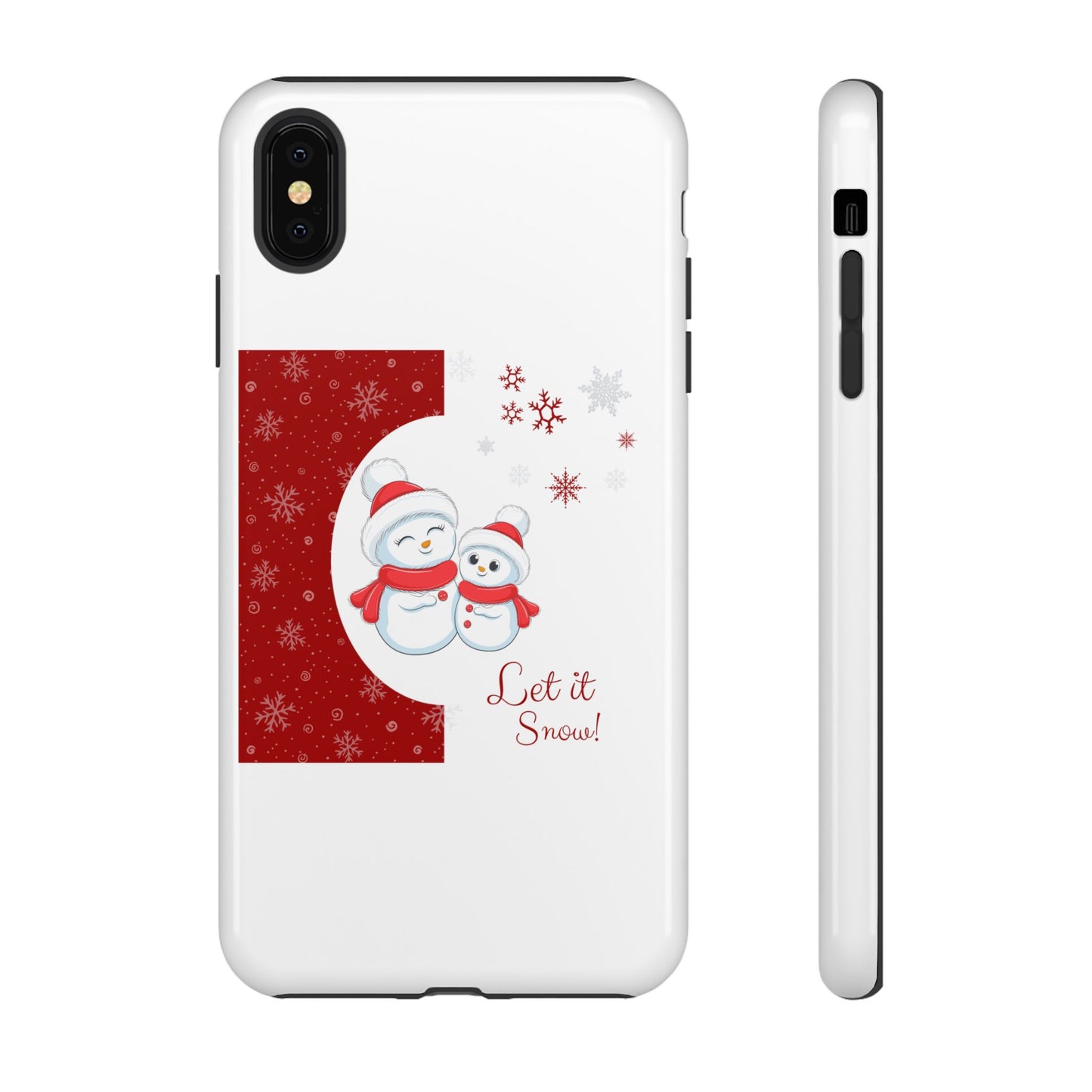 Santa Hat Snowman "Let it Snow" Phone Case