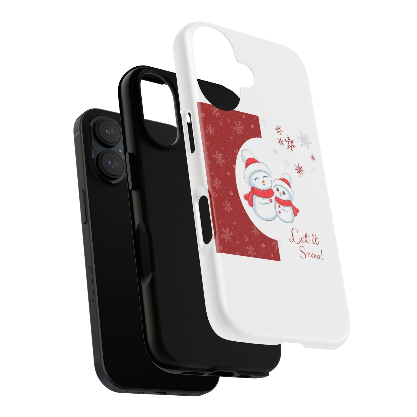 Santa Hat Snowman "Let it Snow" Phone Case