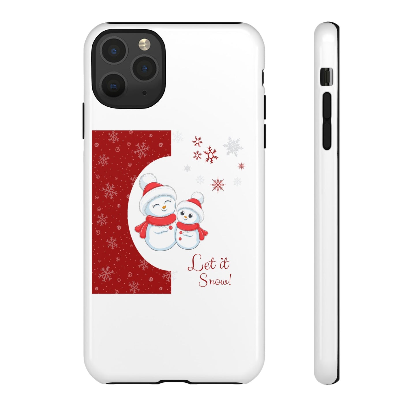 Santa Hat Snowman "Let it Snow" Phone Case