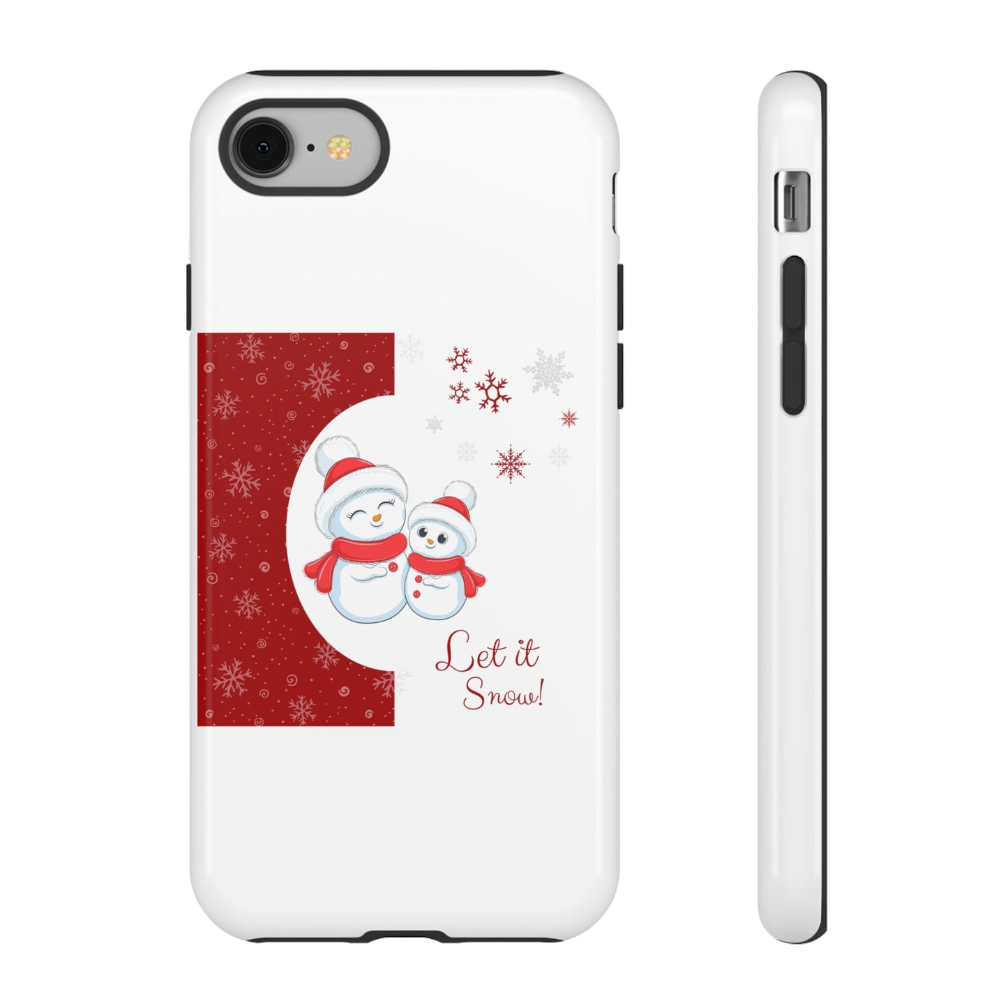 Santa Hat Snowman "Let it Snow" Phone Case