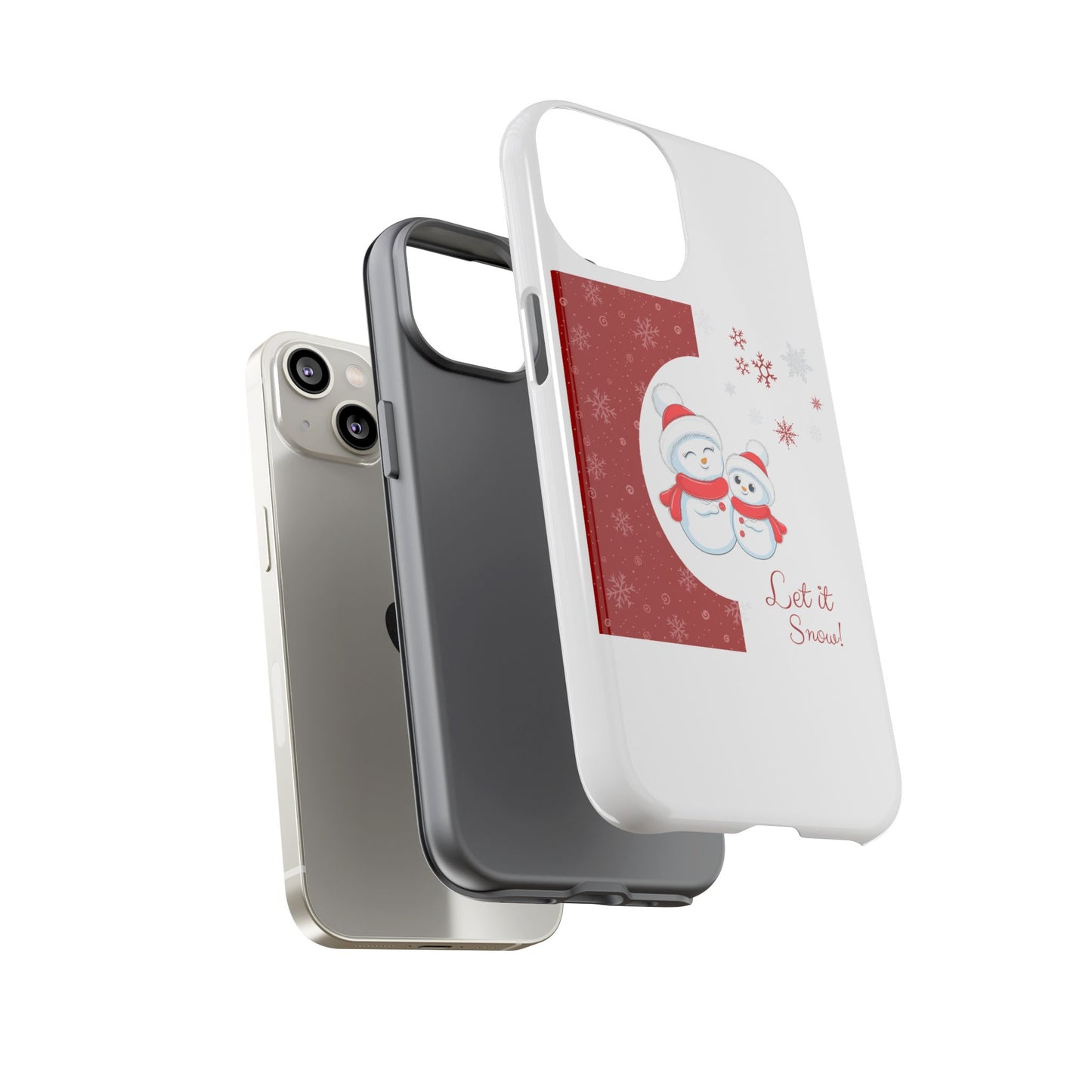 Santa Hat Snowman "Let it Snow" Phone Case