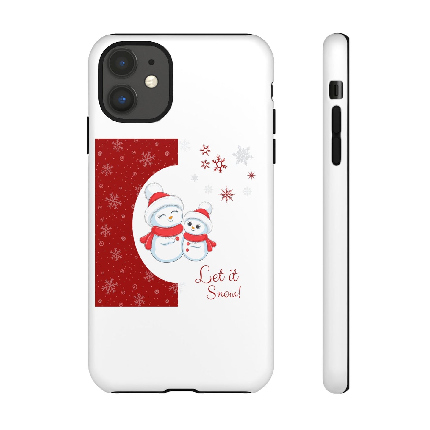 Santa Hat Snowman "Let it Snow" Phone Case