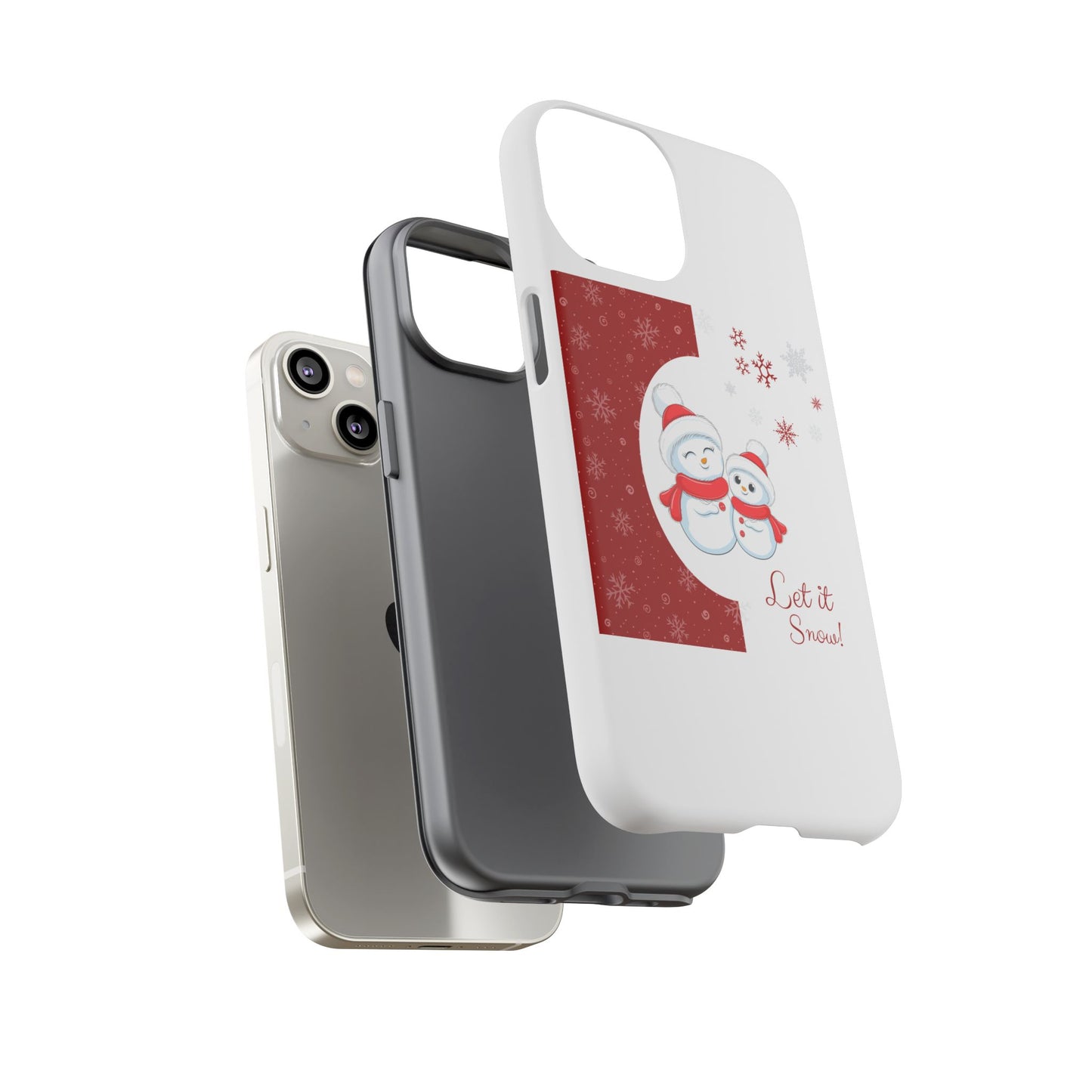 Santa Hat Snowman "Let it Snow" Phone Case