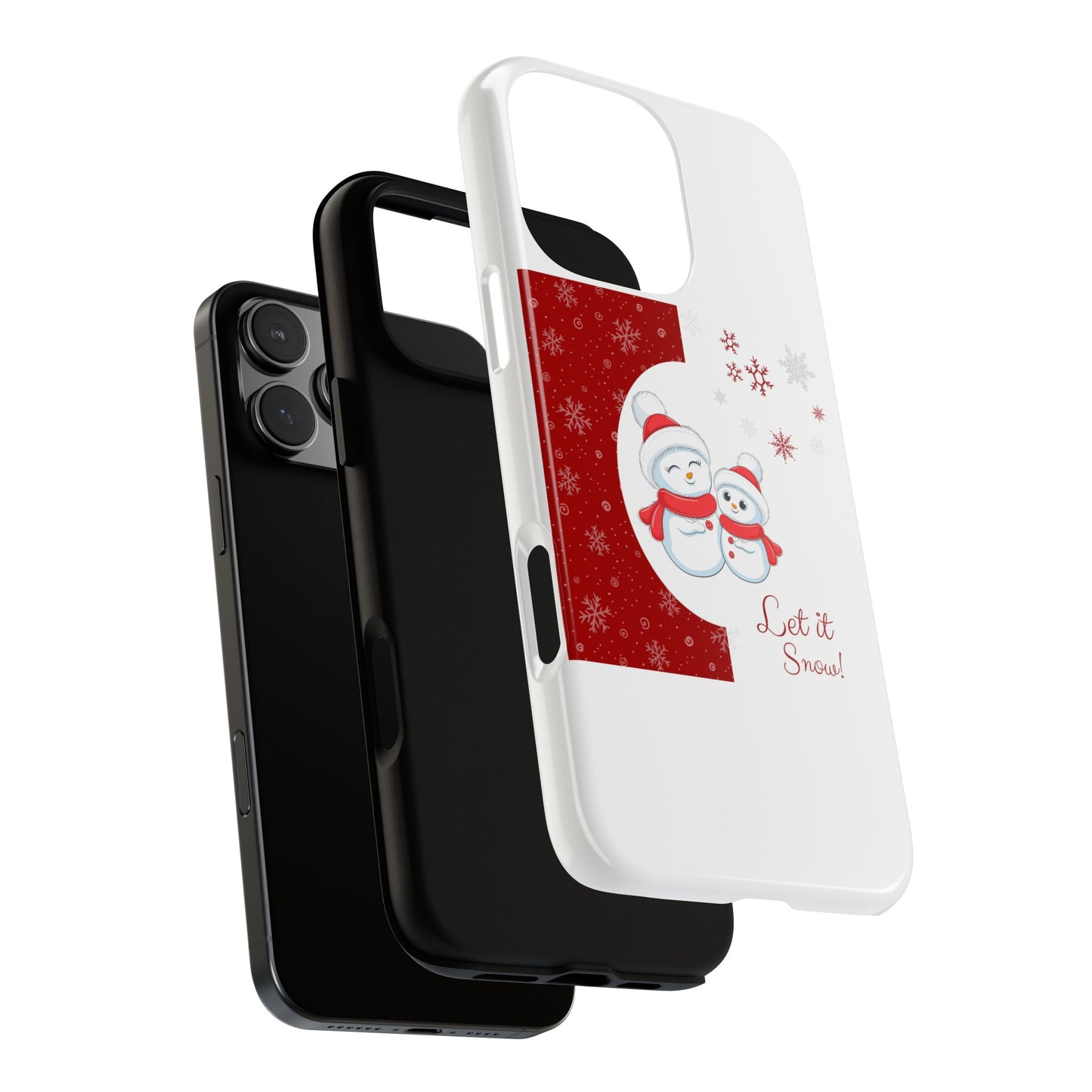 Santa Hat Snowman "Let it Snow" Phone Case