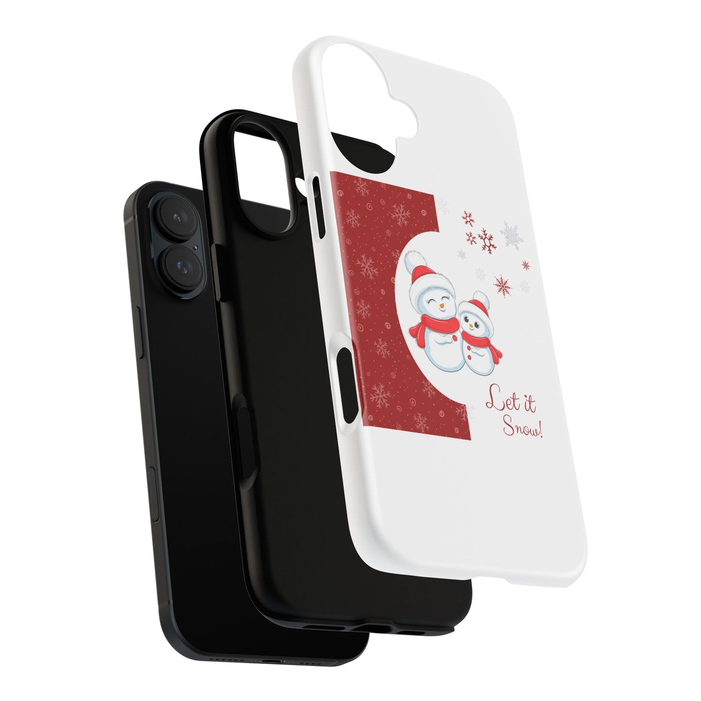 Santa Hat Snowman "Let it Snow" Phone Case