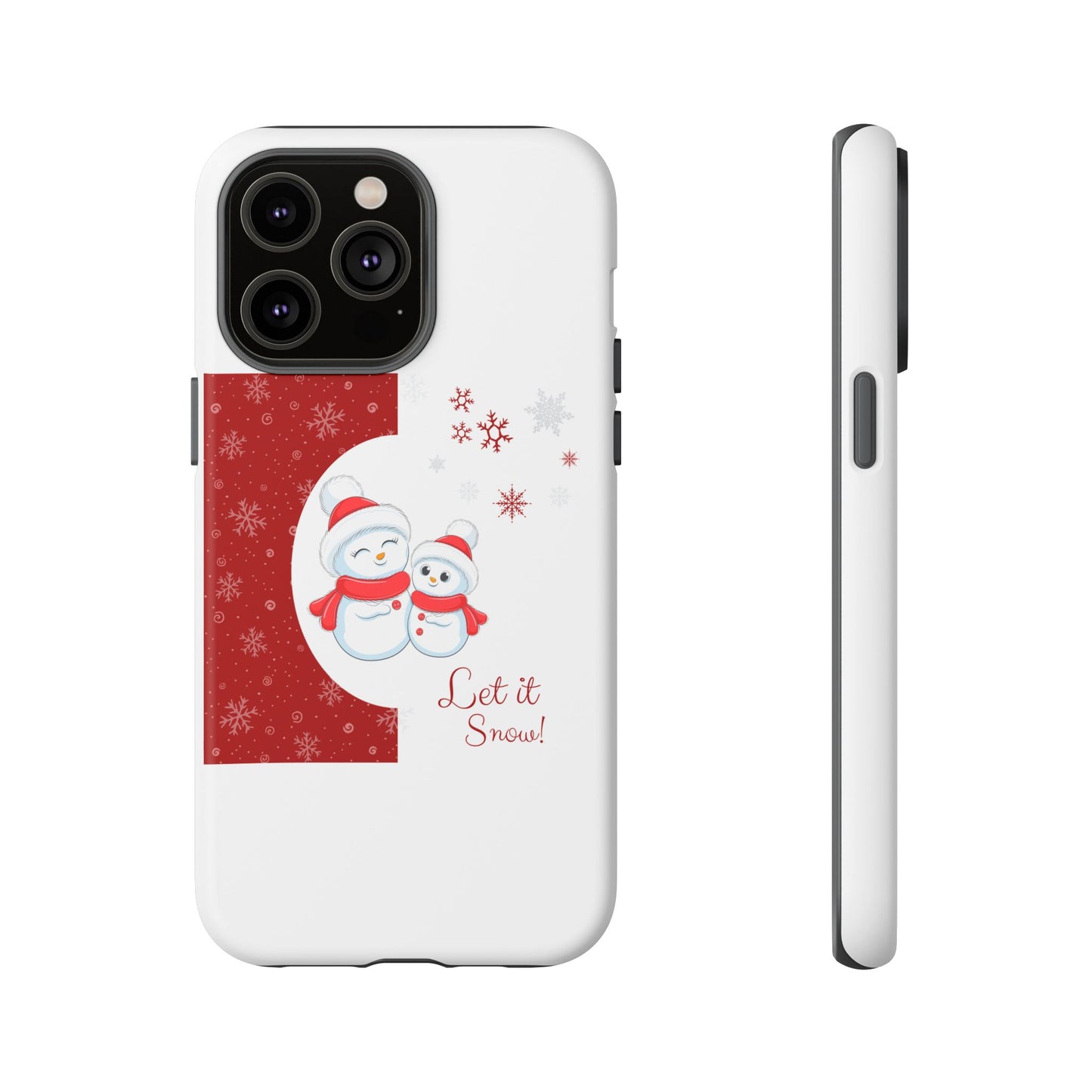 Santa Hat Snowman "Let it Snow" Phone Case