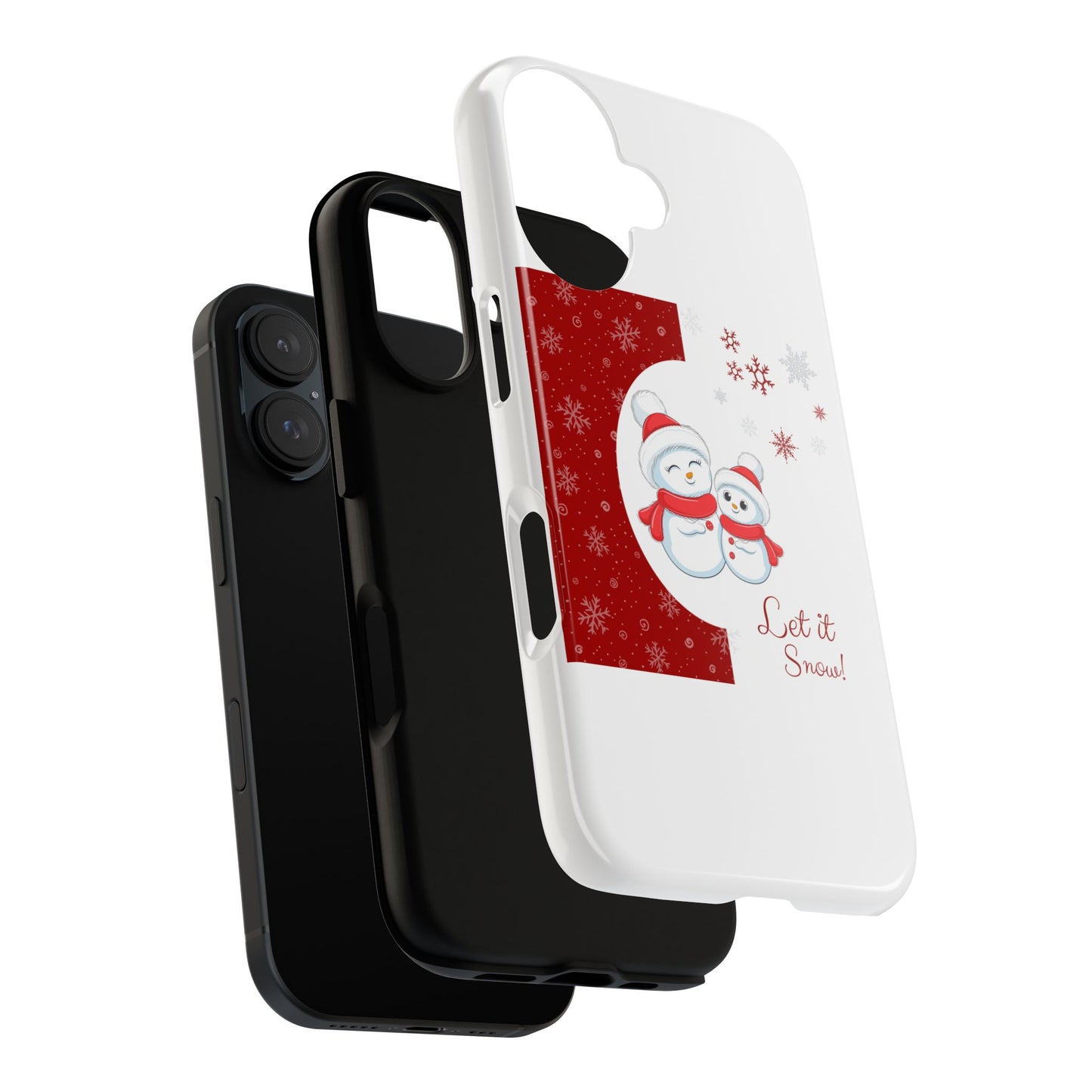 Santa Hat Snowman "Let it Snow" Phone Case